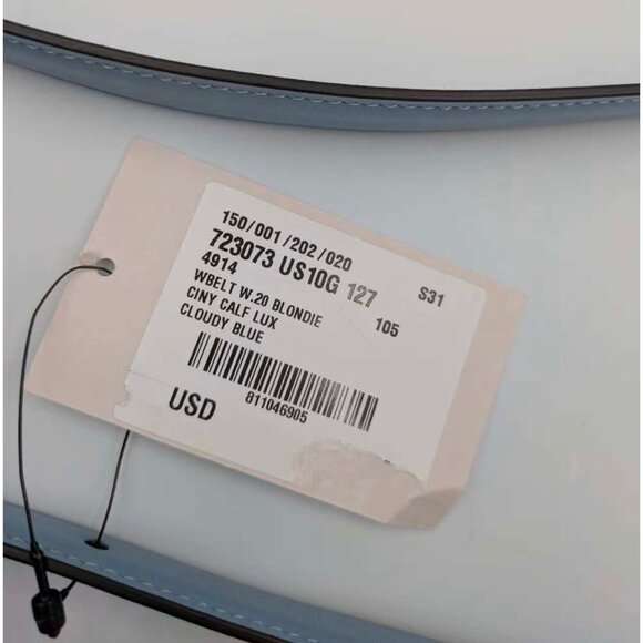 Gucci Women’s Blondie Ciny Interlocking Buckle Leather Belt Cloudy Blue 105cm 72 - Picture 7 of 9